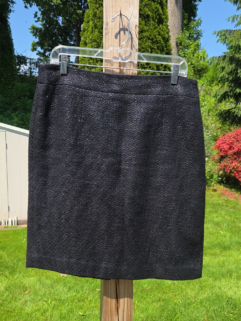 Banana Republic Black Textured Pencil Skirt